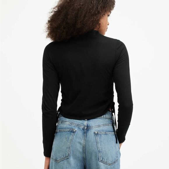 ALLSAINTS NWT Beta Shimmer Top in Black Size 2 - Picture 4 of 10